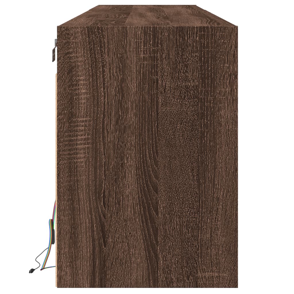 Tv-wandmeubel met LED-verlichting 180x31x45 cm bruin eikenkleur is nu te koop bij PeponiXL, paradijselijk wonen!