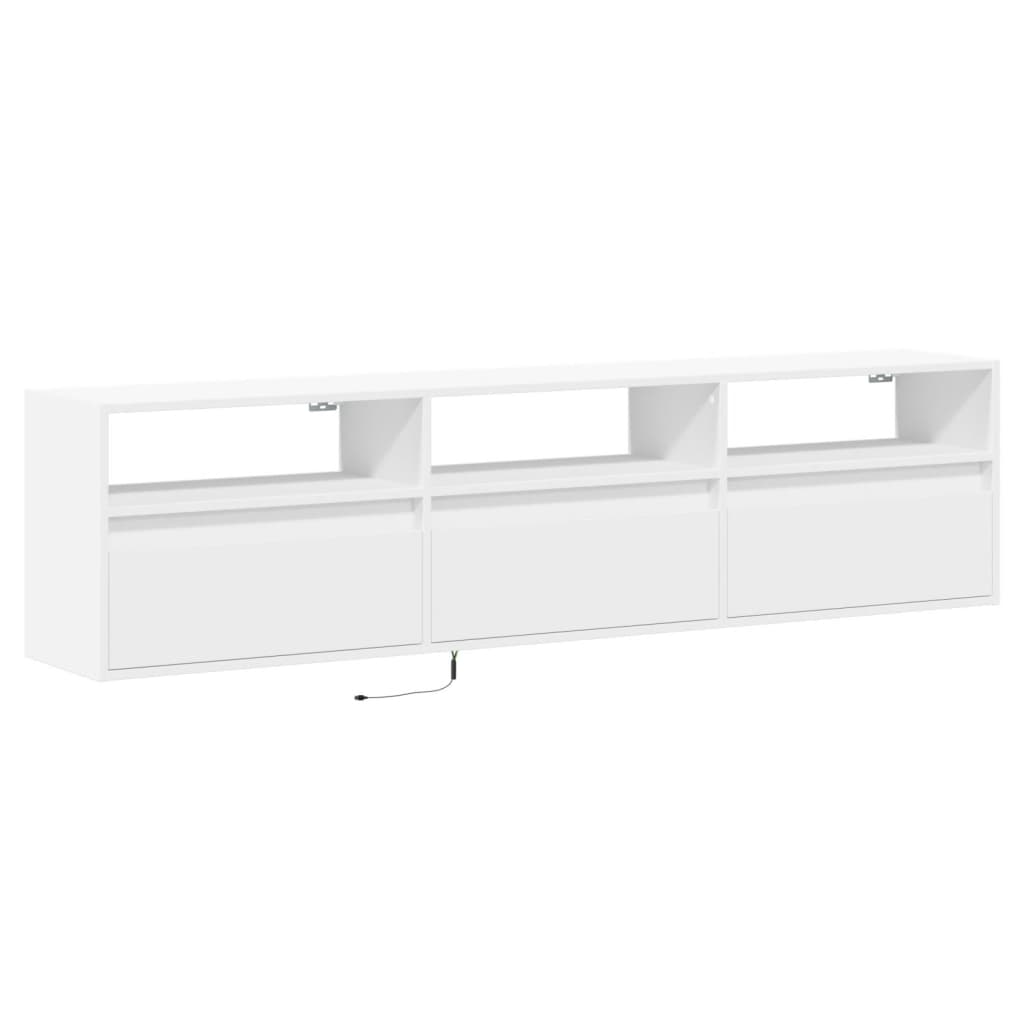Tv-wandmeubel met LED-verlichting 180x31x45 cm wit is nu te koop bij PeponiXL, paradijselijk wonen!
