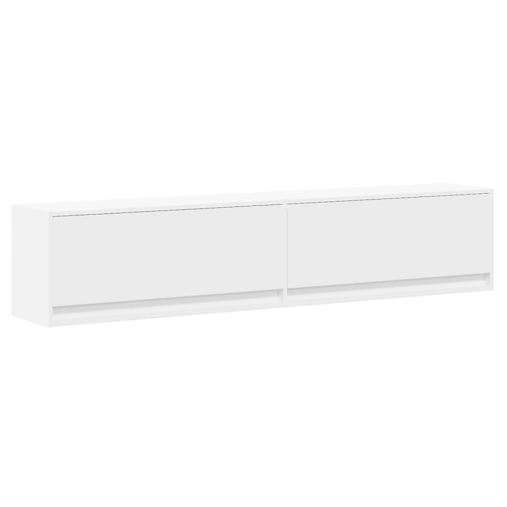 Tv-wandmeubel met LED-verlichting 180x31x38 cm wit is nu te koop bij PeponiXL, paradijselijk wonen!