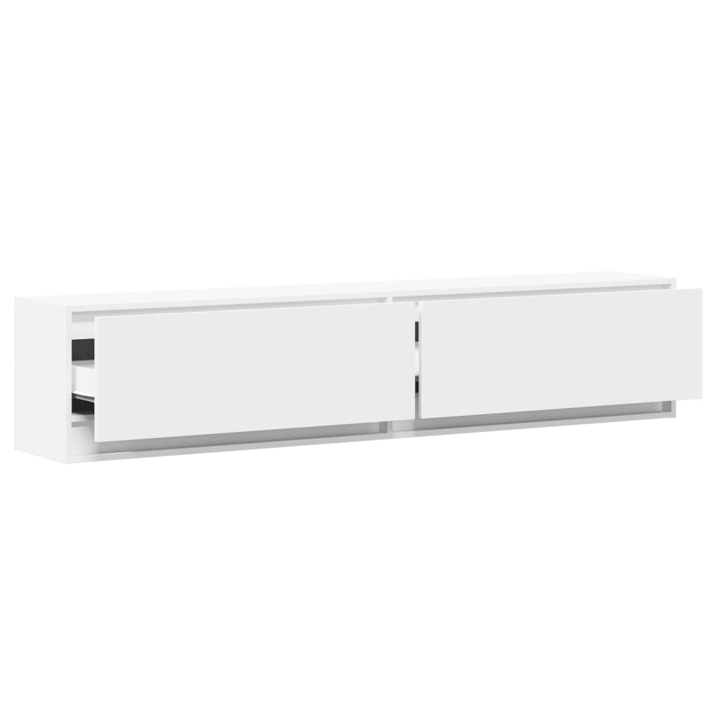 Tv-wandmeubel met LED-verlichting 180x31x38 cm wit is nu te koop bij PeponiXL, paradijselijk wonen!
