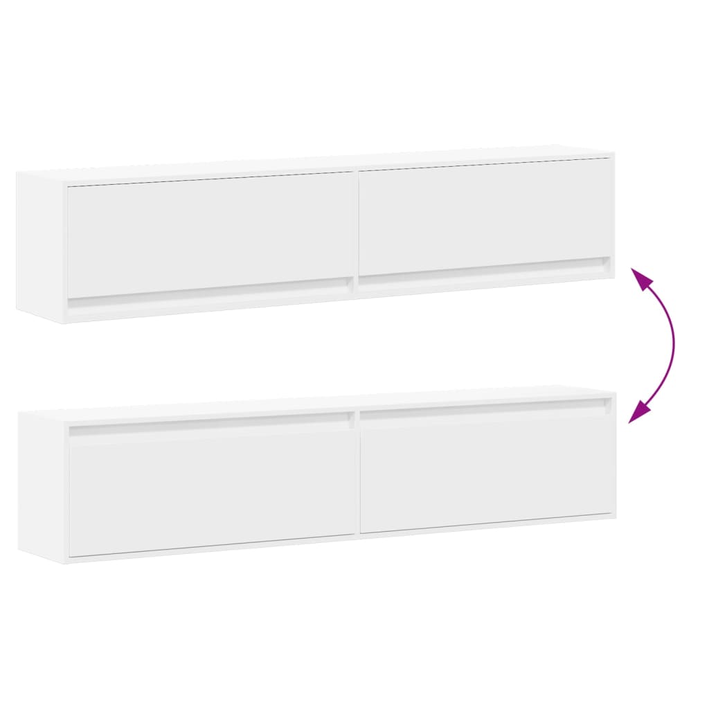 Tv-wandmeubel met LED-verlichting 180x31x38 cm wit is nu te koop bij PeponiXL, paradijselijk wonen!