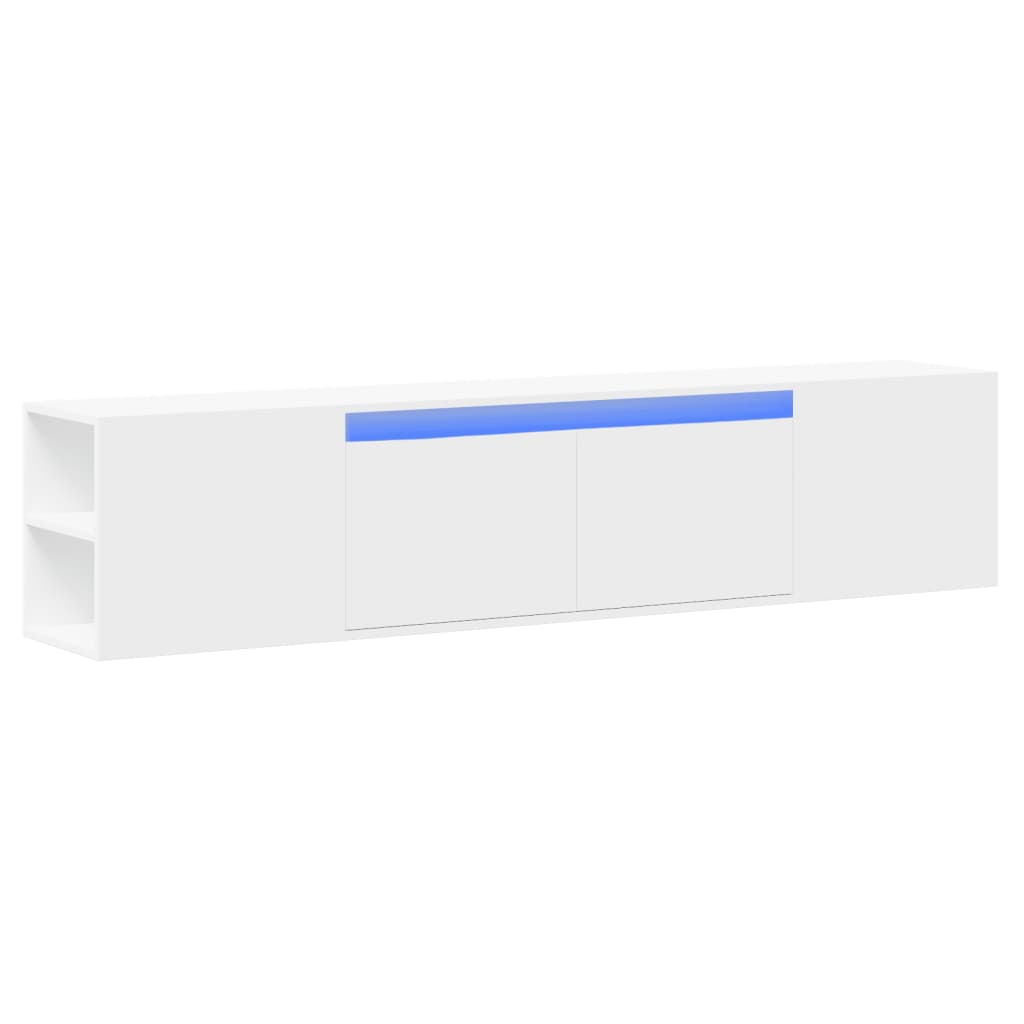 Tv-wandmeubel met LED-verlichting 180x31x39,5 cm wit is nu te koop bij PeponiXL, paradijselijk wonen!