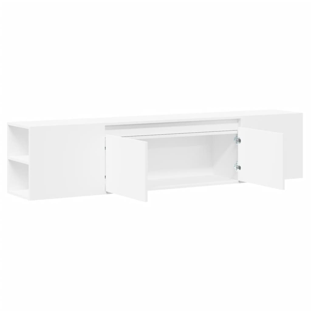 Tv-wandmeubel met LED-verlichting 180x31x39,5 cm wit is nu te koop bij PeponiXL, paradijselijk wonen!