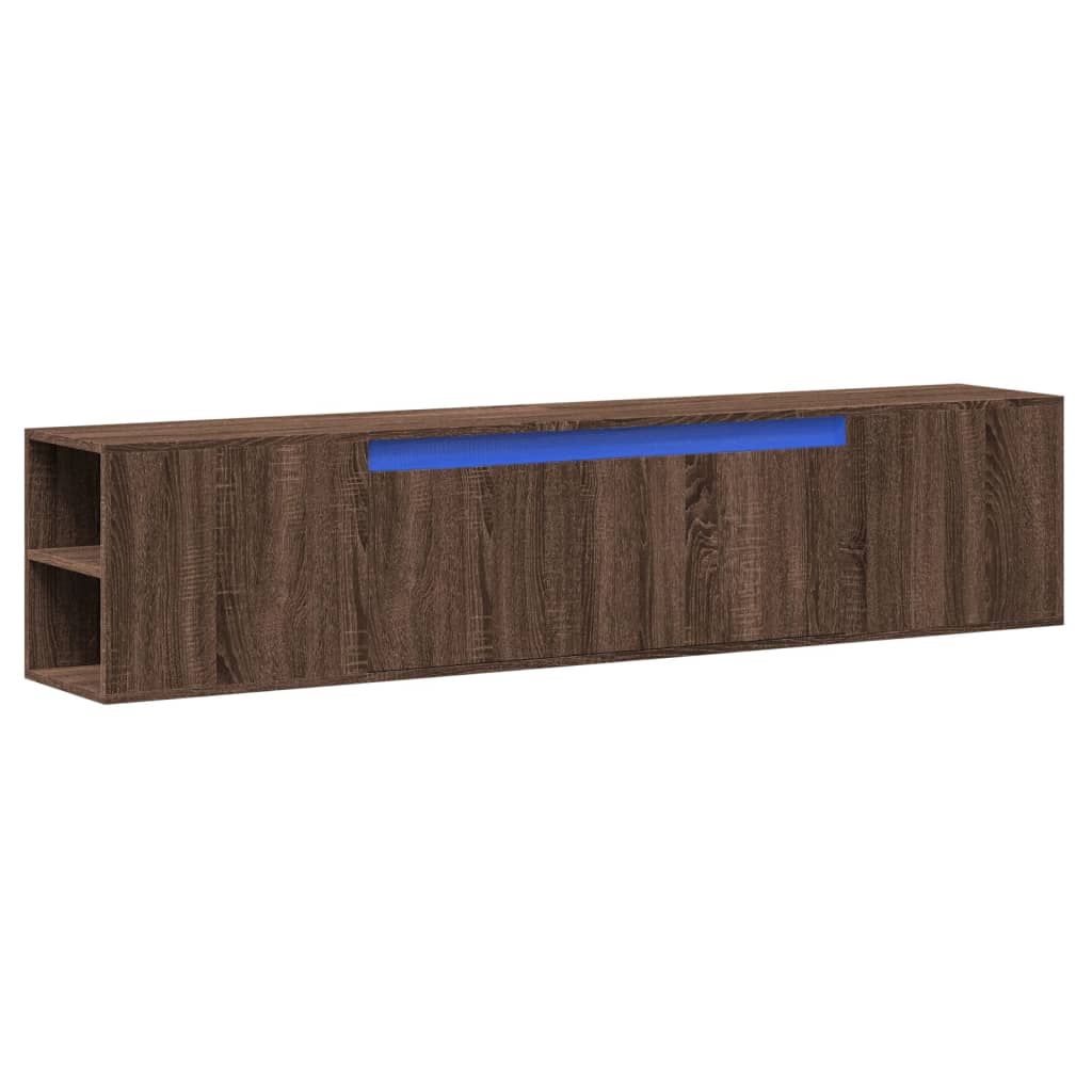 Tv-wandmeubel met LED 180x31x39,5 cm bruin eikenkleur is nu te koop bij PeponiXL, paradijselijk wonen!