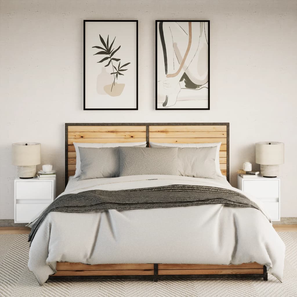 Nachtkastjes met LED's 2 st wandgemonteerd wit is nu te koop bij PeponiXL, paradijselijk wonen!