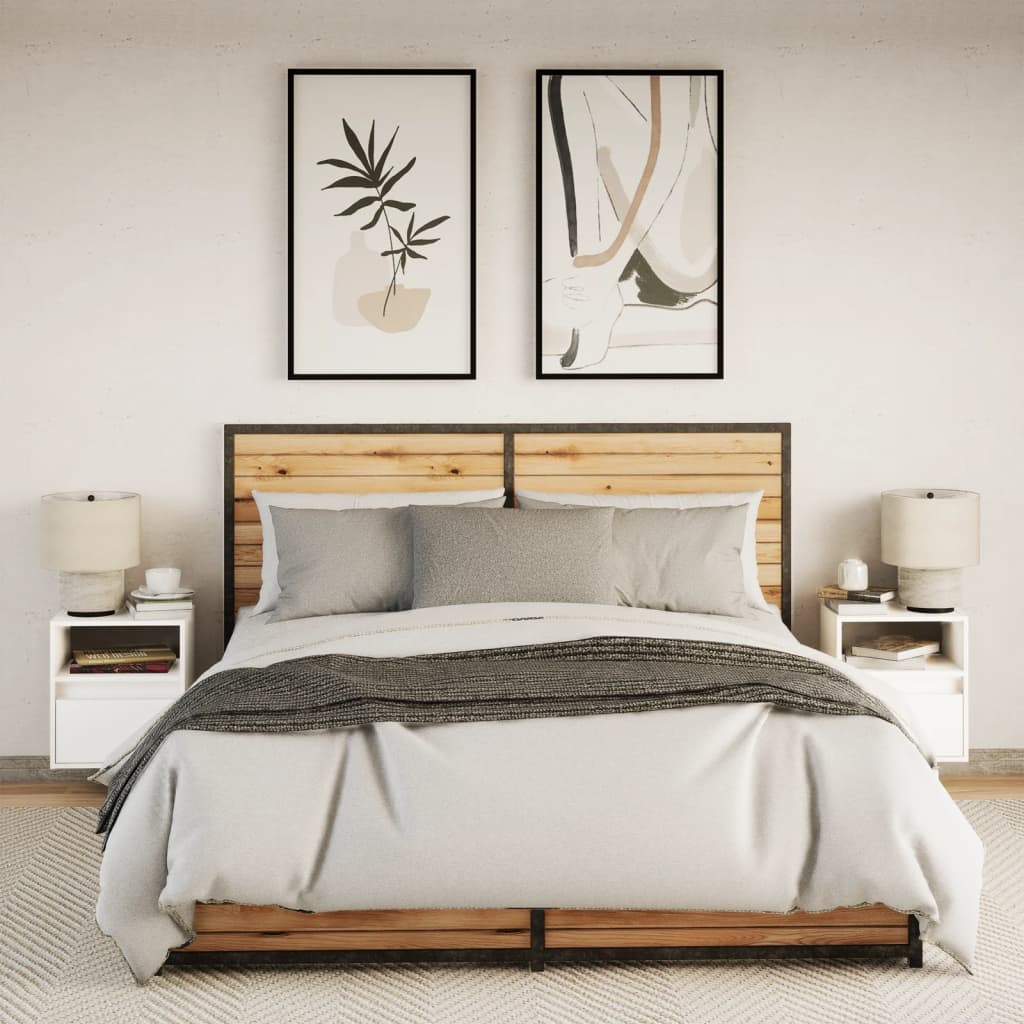 Nachtkastjes met LED's 2 st wandgemonteerd wit is nu te koop bij PeponiXL, paradijselijk wonen!