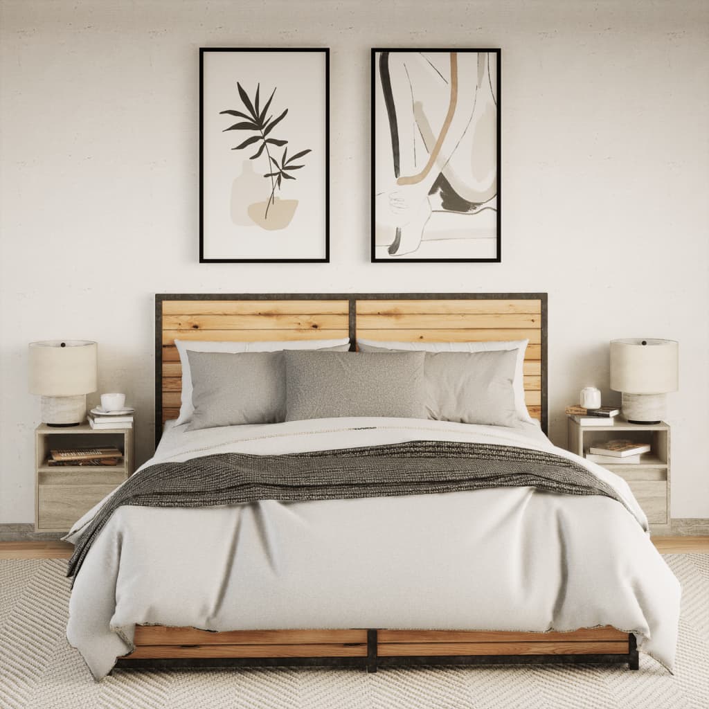 Nachtkastjes met LED wandgemonteerd 2 st sonoma eikenkleurig is nu te koop bij PeponiXL, paradijselijk wonen!