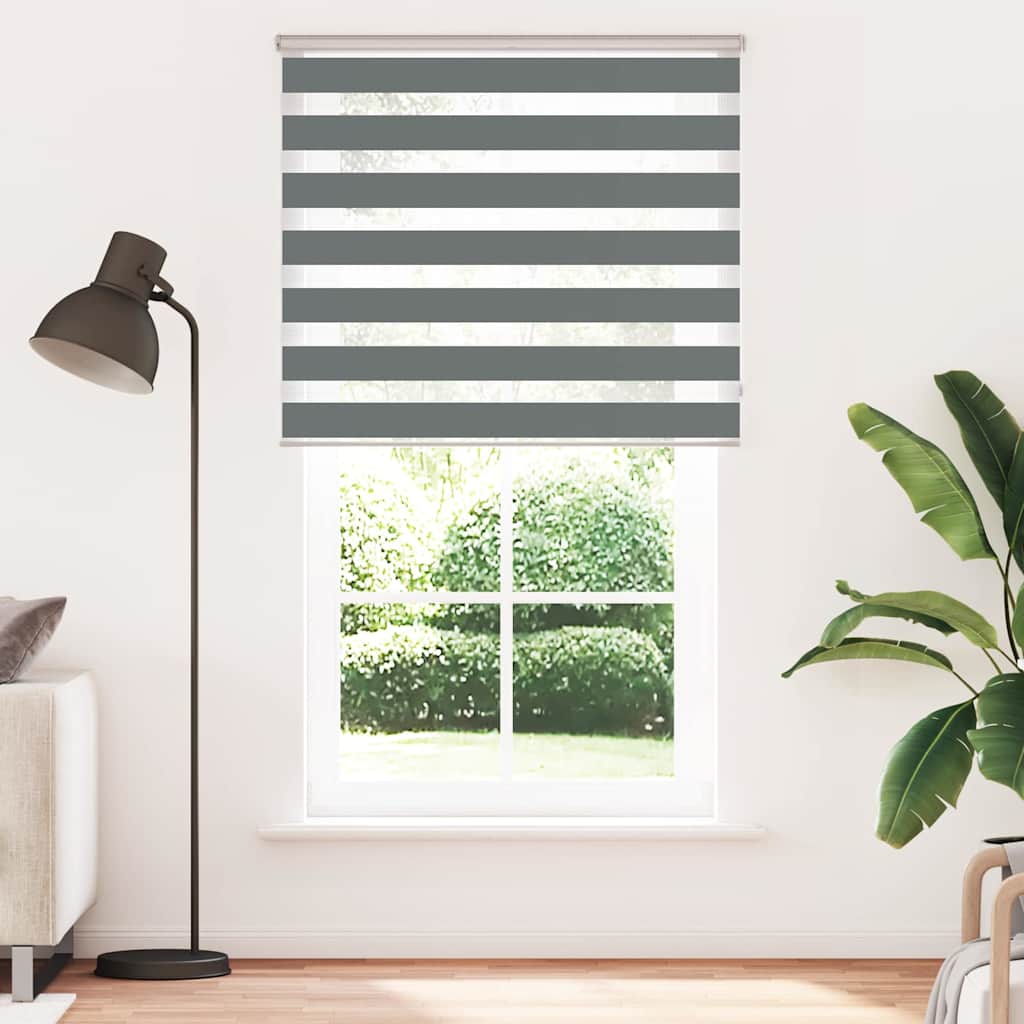 Zebra rolgordijn 135x230 cm stofbreedte 130,9 cm donkergrijs is nu te koop bij PeponiXL, paradijselijk wonen!