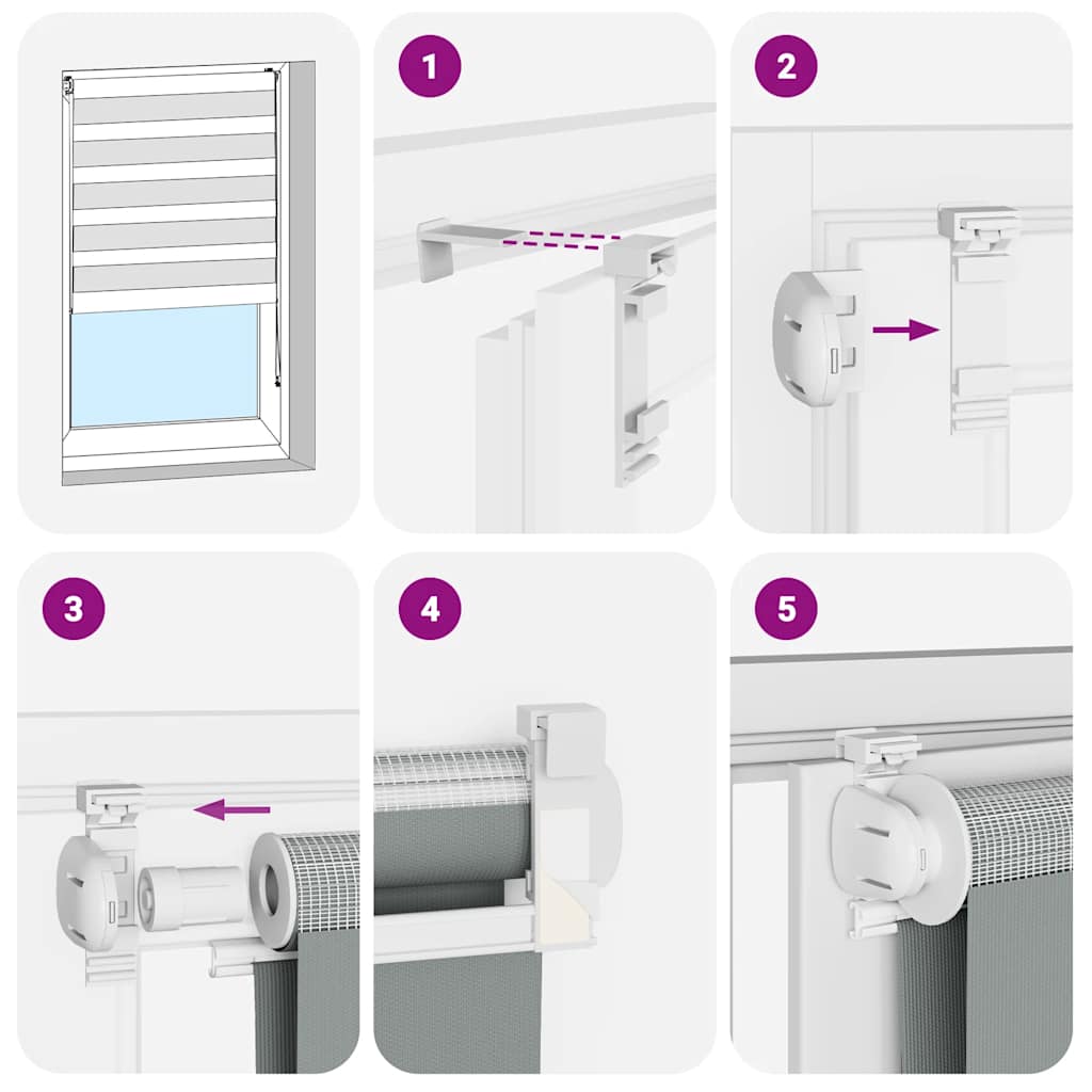 Zebra rolgordijn 130x100 cm stofbreedte 125,9 cm zwart is nu te koop bij PeponiXL, paradijselijk wonen!