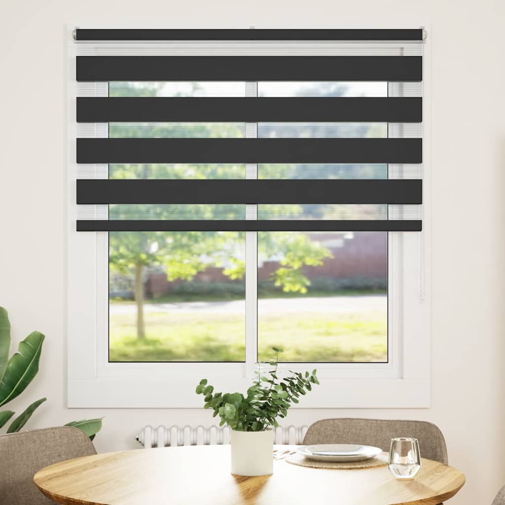 Zebra rolgordijn 135x100 cm stofbreedte 130,9 cm zwart is nu te koop bij PeponiXL, paradijselijk wonen!