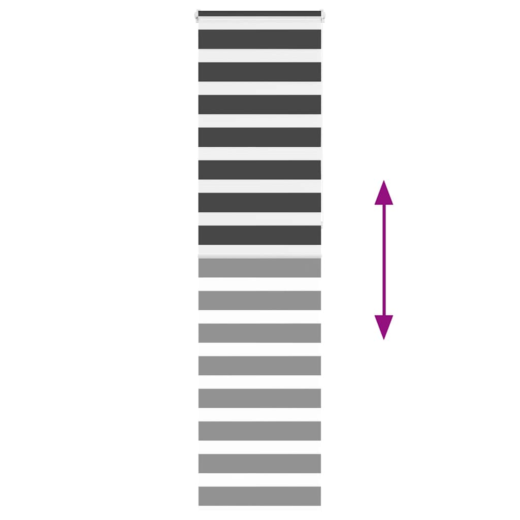 Zebra rolgordijn 65x230 cm stofbreedte 60,9 cm zwart is nu te koop bij PeponiXL, paradijselijk wonen!