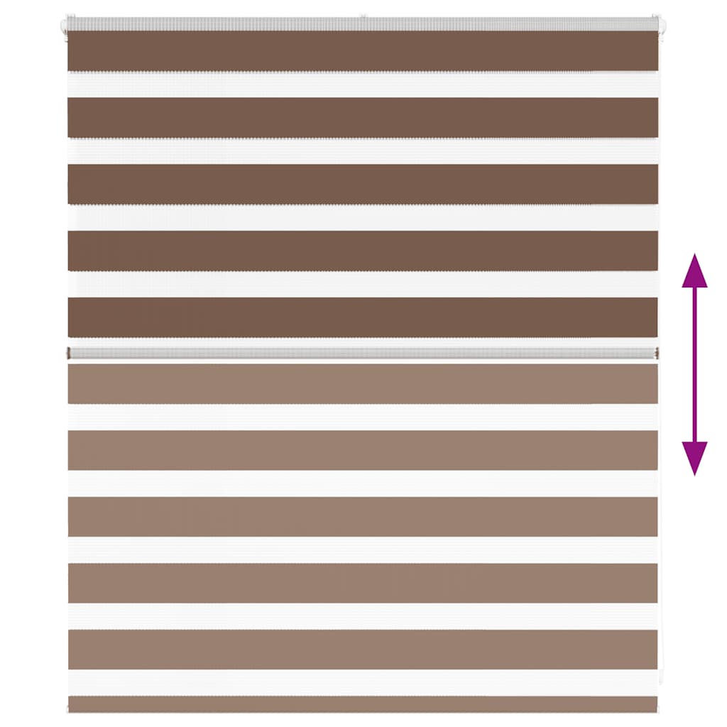 Zebra rolgordijn 125x100 cm stofbreedte 120,9cm polyester bruin is nu te koop bij PeponiXL, paradijselijk wonen!