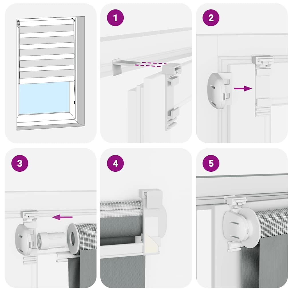 Zebra rolgordijn 125x200 cm stofbreedte 120,9cm polyester bruin is nu te koop bij PeponiXL, paradijselijk wonen!
