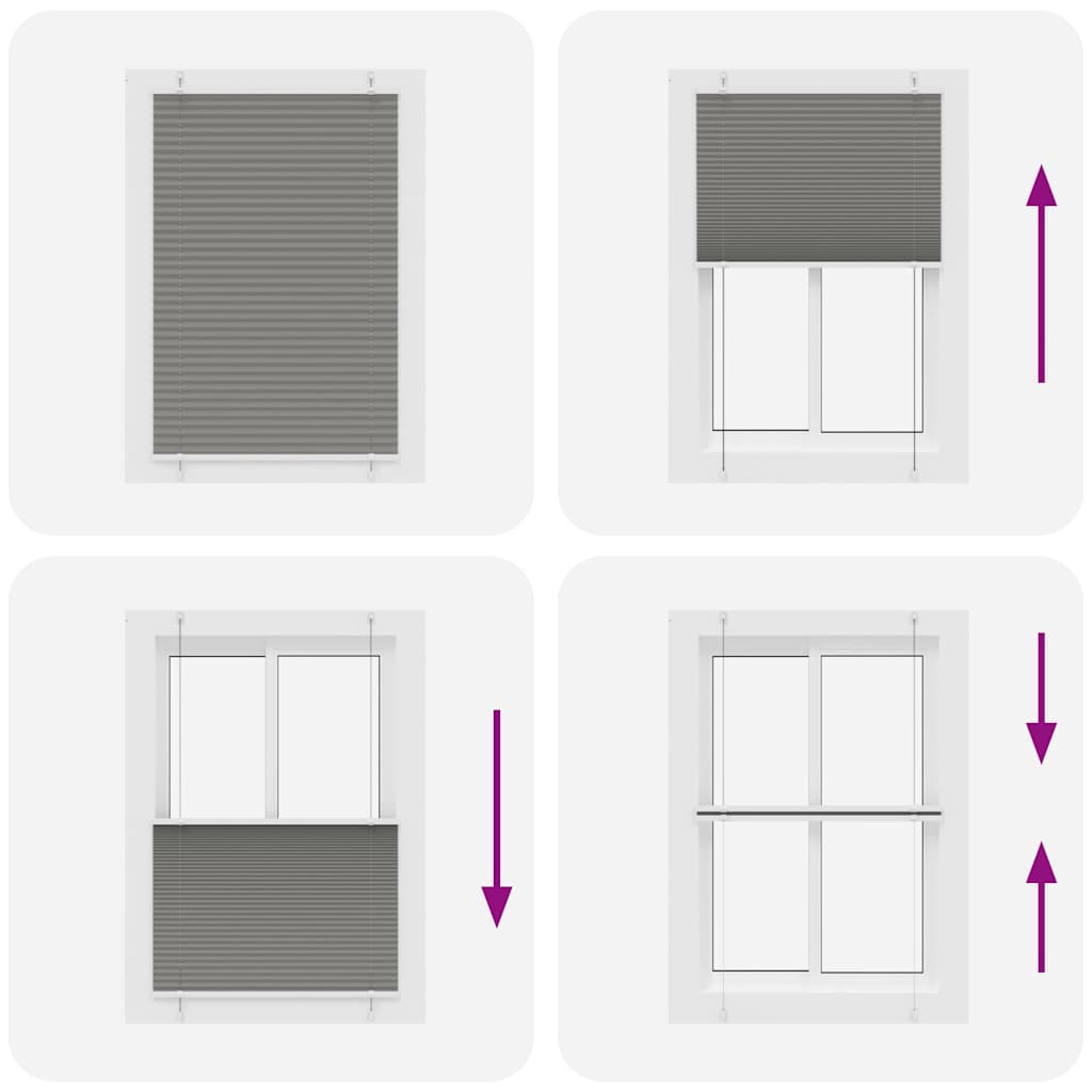 Plissé rolgordijn 90x100 cm stofbreedte 89,4 cm antraciet is nu te koop bij PeponiXL, paradijselijk wonen!