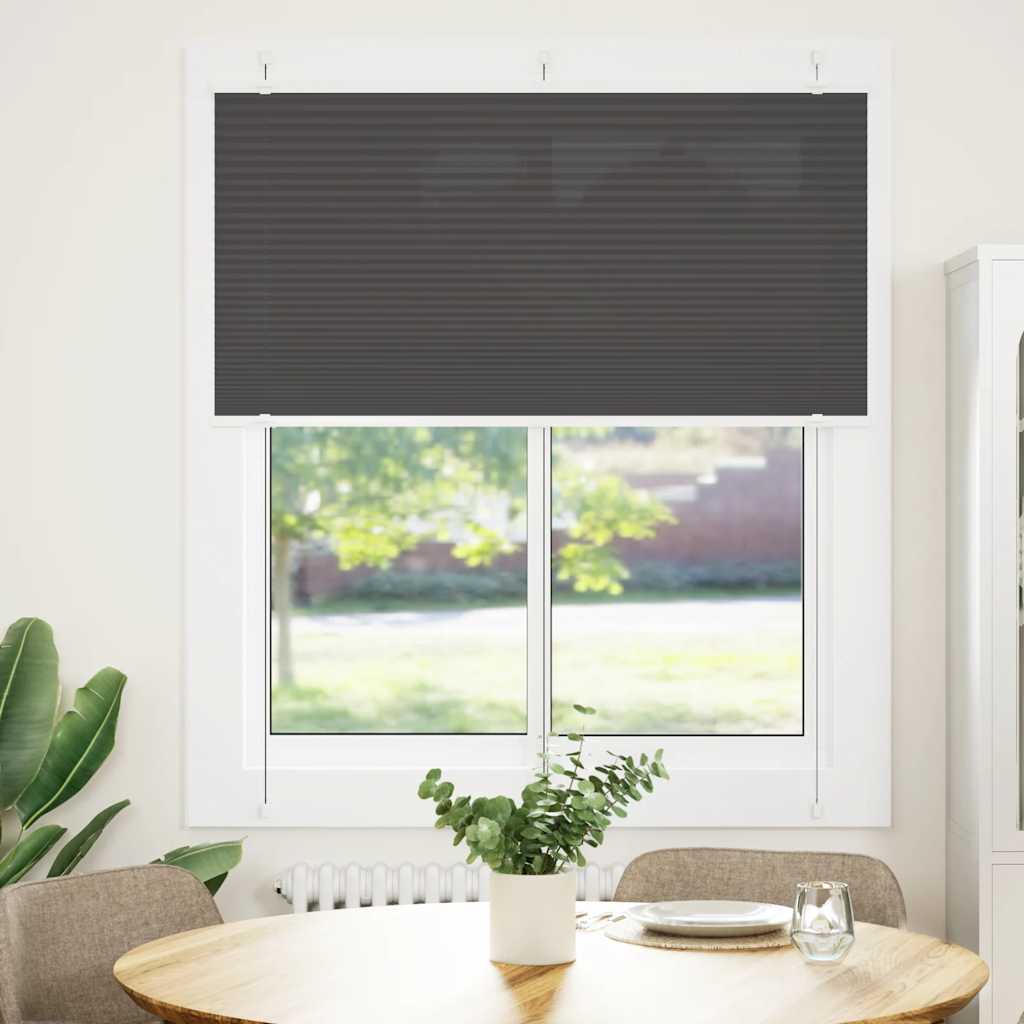 Plissé rolgordijn 120x150cm stofbreedte 119,4cm polyester zwart is nu te koop bij PeponiXL, paradijselijk wonen!