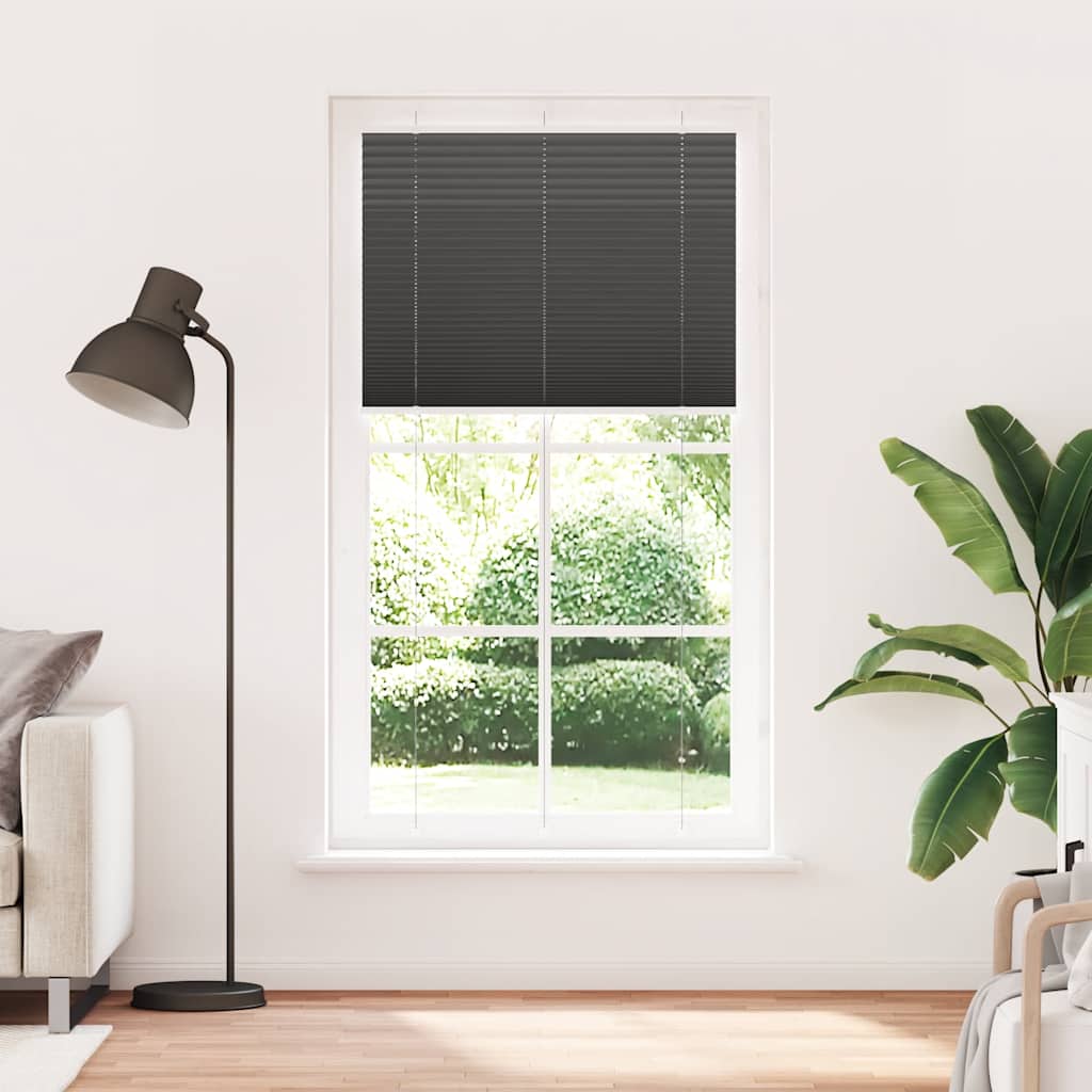 Plissé rolgordijn 105x200cm stofbreedte 104,4cm polyester zwart is nu te koop bij PeponiXL, paradijselijk wonen!