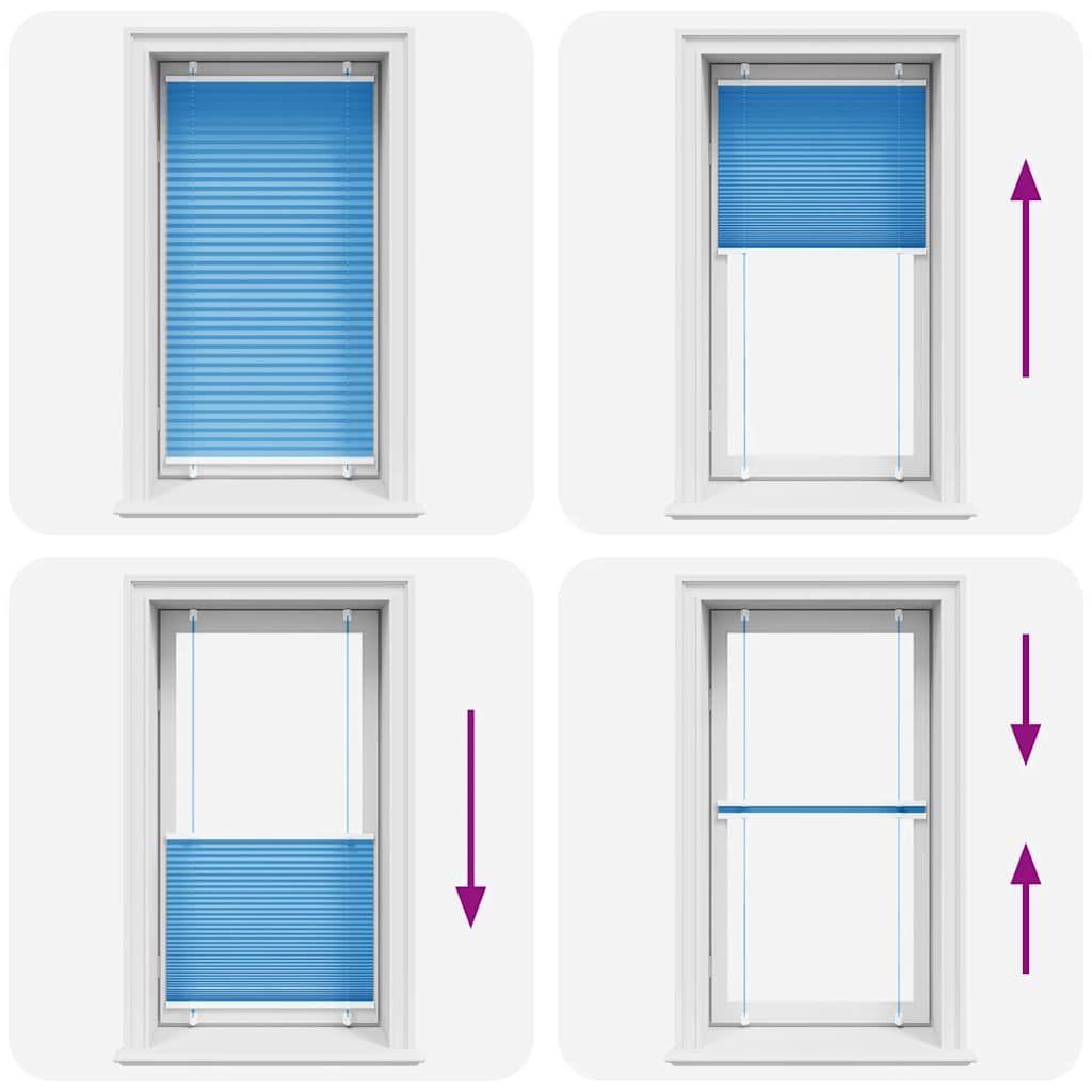 Plissé rolgordijn 80x100 cm stofbreedte 79,4 cm polyester blauw is nu te koop bij PeponiXL, paradijselijk wonen!