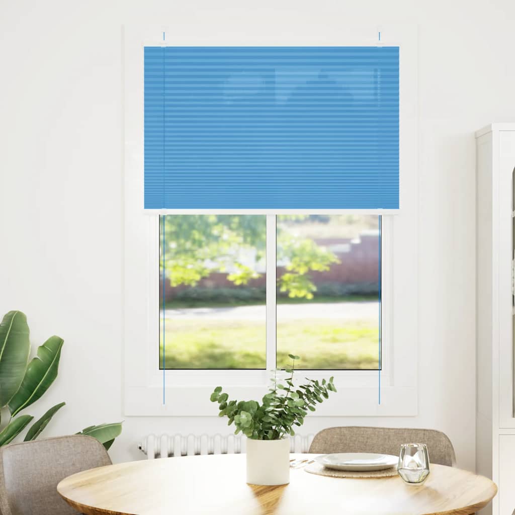 Plissé rolgordijn 85x100 cm stofbreedte 84,4 cm polyester blauw is nu te koop bij PeponiXL, paradijselijk wonen!