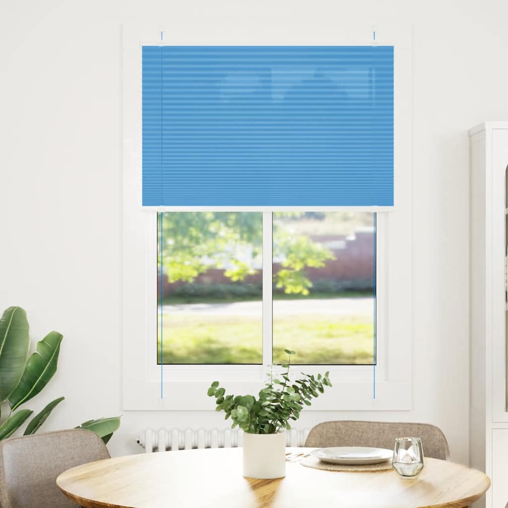 Plissé rolgordijn 90x100 cm stofbreedte 89,4 cm polyester blauw is nu te koop bij PeponiXL, paradijselijk wonen!