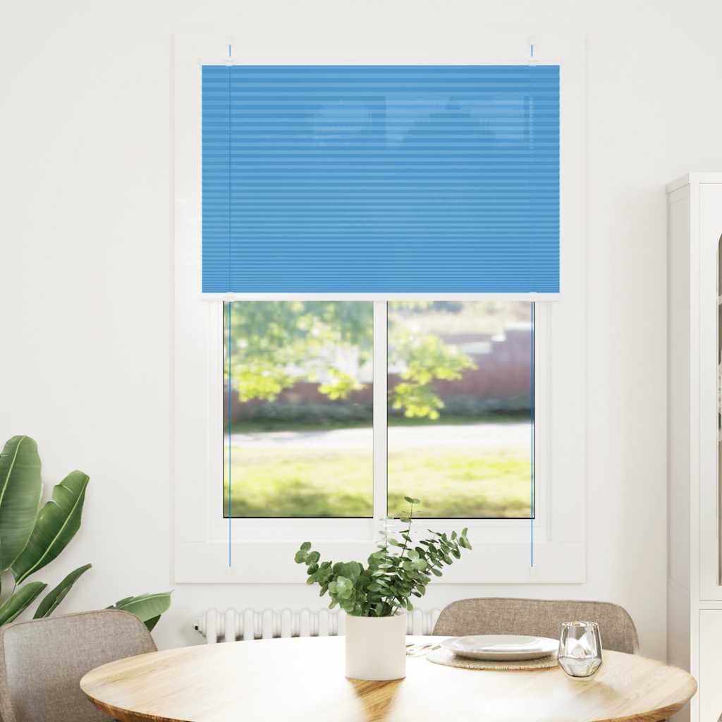 Plissé rolgordijn 95x100 cm stofbreedte 94,4 cm polyester blauw is nu te koop bij PeponiXL, paradijselijk wonen!