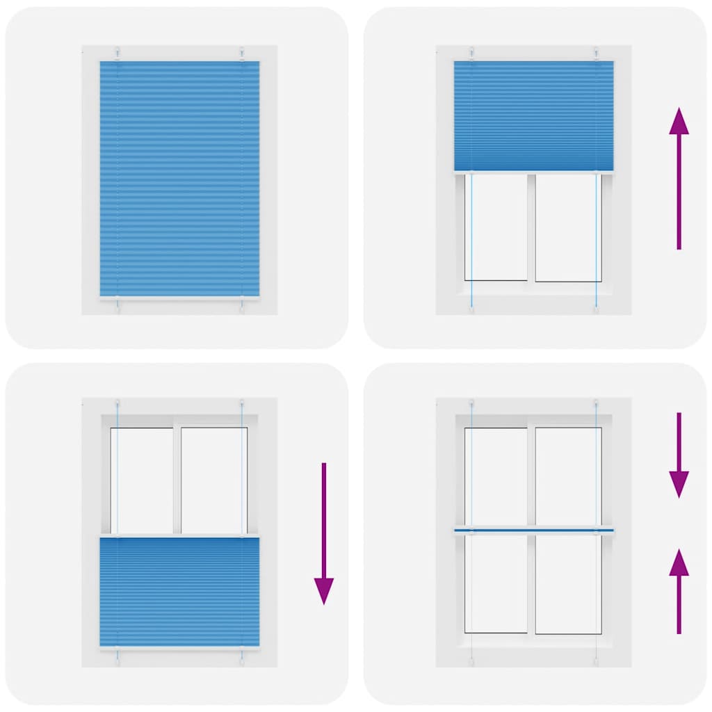 Plissé rolgordijn 100x100 cm stofbreedte 99,4cm polyester blauw is nu te koop bij PeponiXL, paradijselijk wonen!