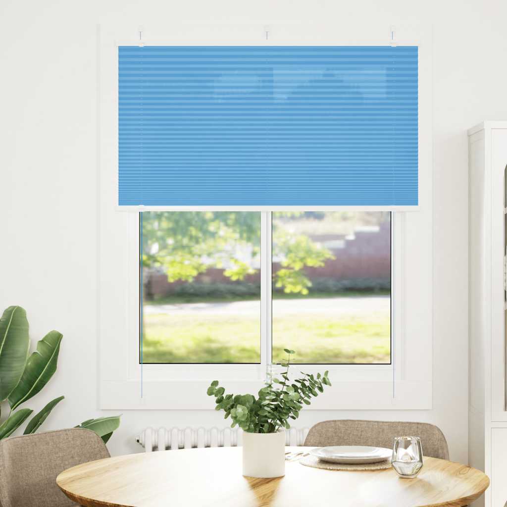 Plissé rolgordijn 105x100cm stofbreedte 104,4cm polyester blauw is nu te koop bij PeponiXL, paradijselijk wonen!