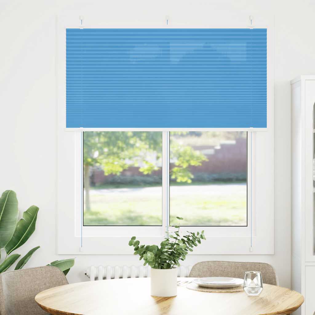 Plissé rolgordijn 120x100cm stofbreedte 119,4cm polyester blauw is nu te koop bij PeponiXL, paradijselijk wonen!