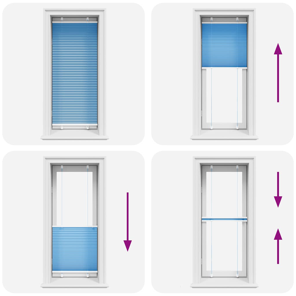 Plissé rolgordijn 55x150 cm stofbreedte 54,4 cm polyester blauw is nu te koop bij PeponiXL, paradijselijk wonen!