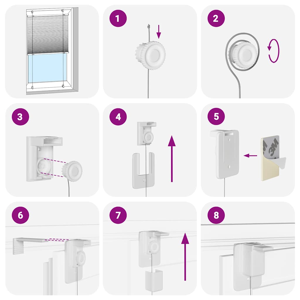 Plissé rolgordijn 115x150cm stofbreedte 114,4cm polyester blauw is nu te koop bij PeponiXL, paradijselijk wonen!