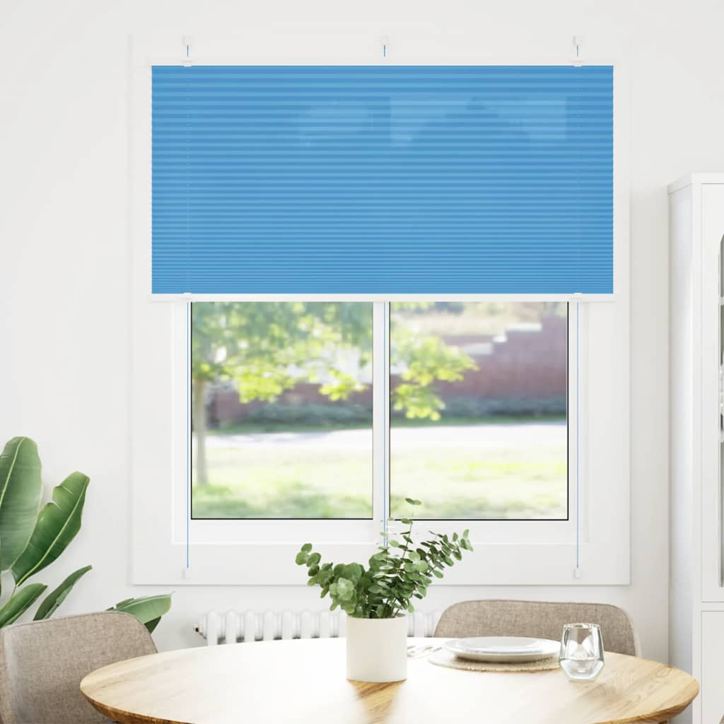 Plissé rolgordijn 120x150cm stofbreedte 119,4cm polyester blauw is nu te koop bij PeponiXL, paradijselijk wonen!