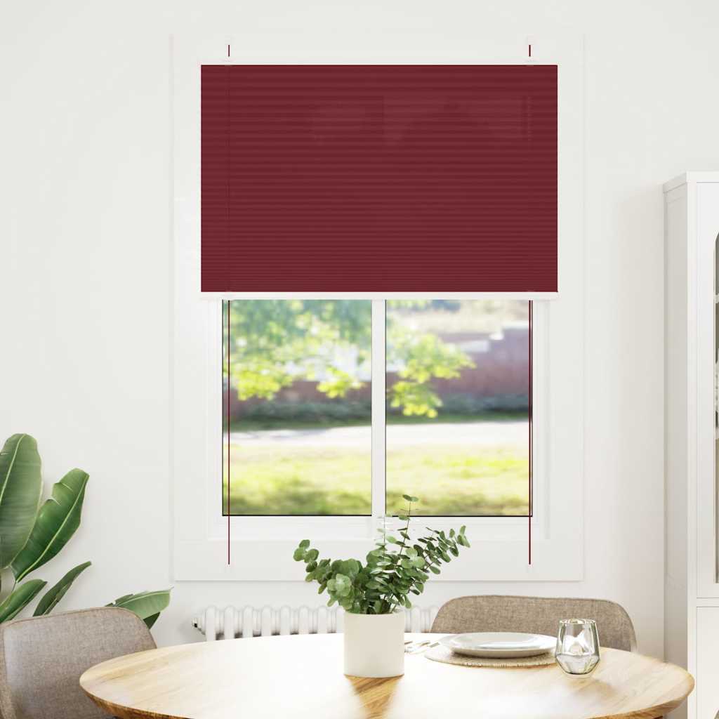 Plissé rolgordijn 85x100 cm stofbreedte 84,4 cm bordeauxrood is nu te koop bij PeponiXL, paradijselijk wonen!