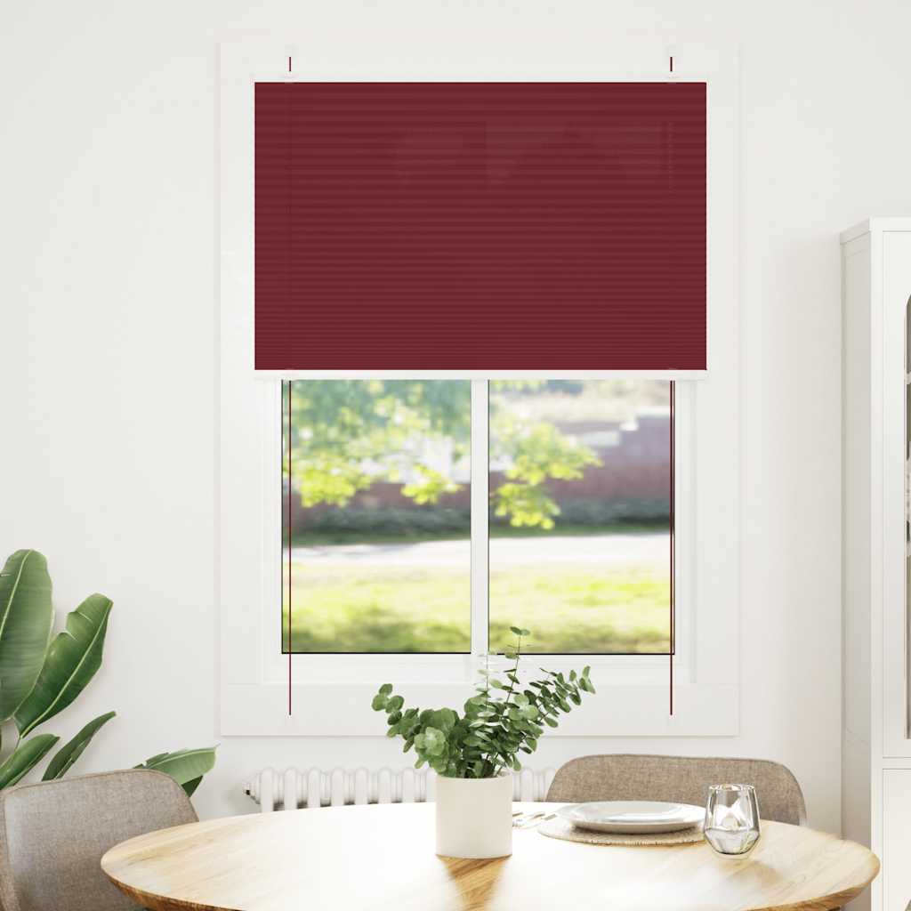 Plissé rolgordijn 90x100 cm stofbreedte 89,4 cm bordeauxrood is nu te koop bij PeponiXL, paradijselijk wonen!