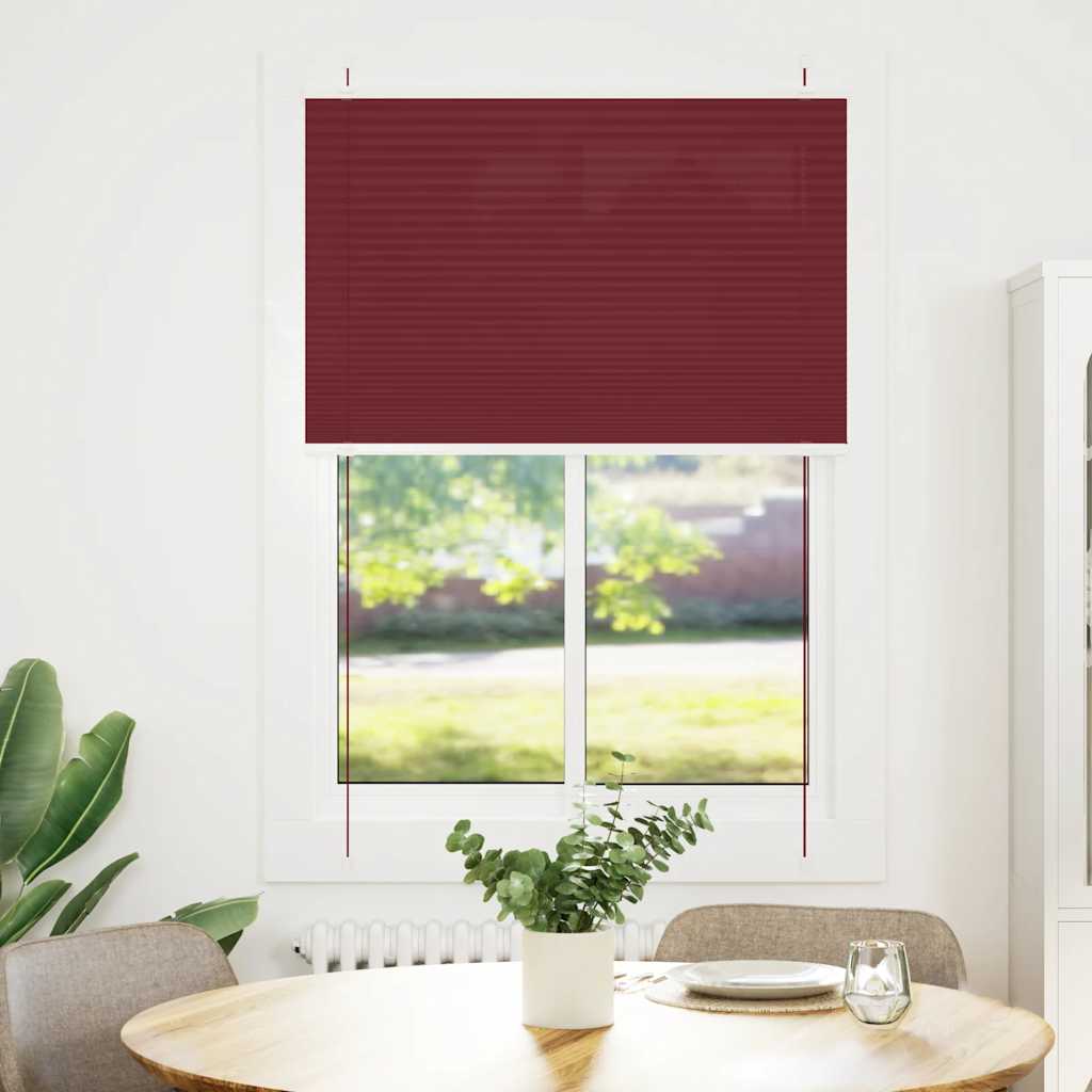Plissé rolgordijn 95x100 cm stofbreedte 94,4 cm bordeauxrood is nu te koop bij PeponiXL, paradijselijk wonen!