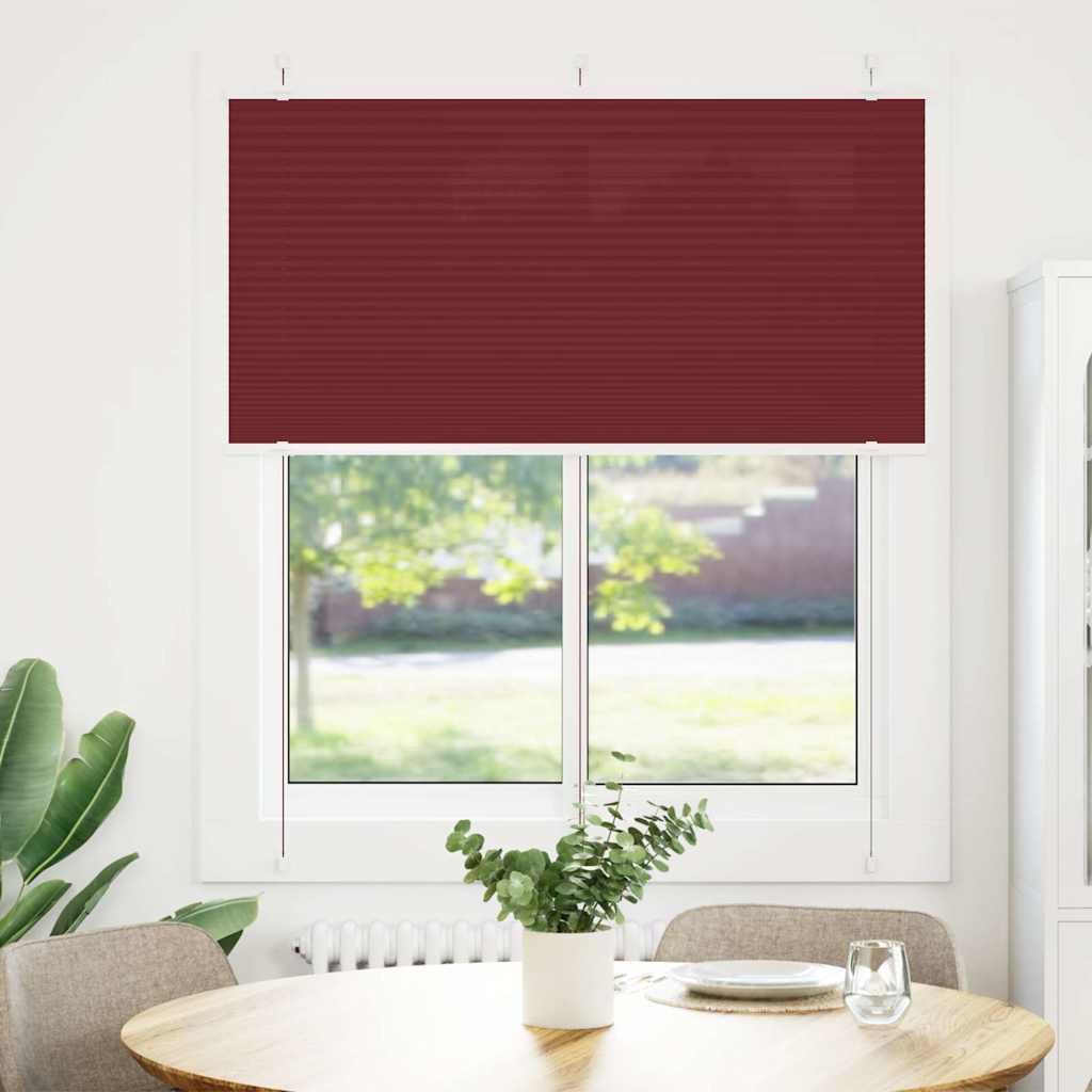 Plissé rolgordijn 120x100cm stofbreedte 119,4cm bordeauxrood is nu te koop bij PeponiXL, paradijselijk wonen!