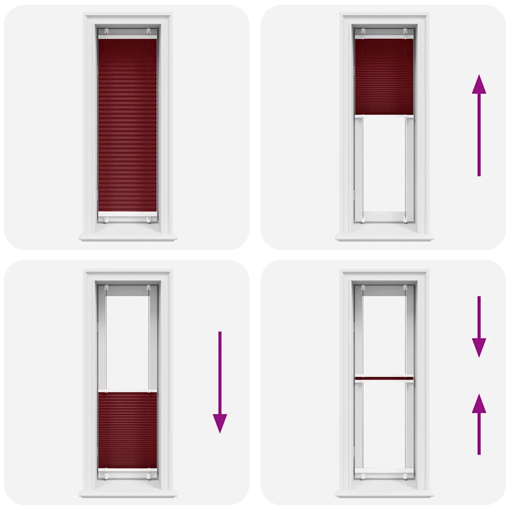 Plissé rolgordijn 45x150 cm stofbreedte 44,4 cm bordeauxrood is nu te koop bij PeponiXL, paradijselijk wonen!