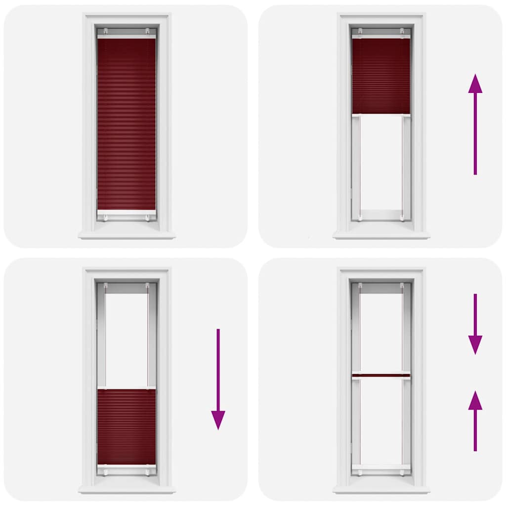 Plissé rolgordijn 50x150 cm stofbreedte 49,4 cm bordeauxrood is nu te koop bij PeponiXL, paradijselijk wonen!