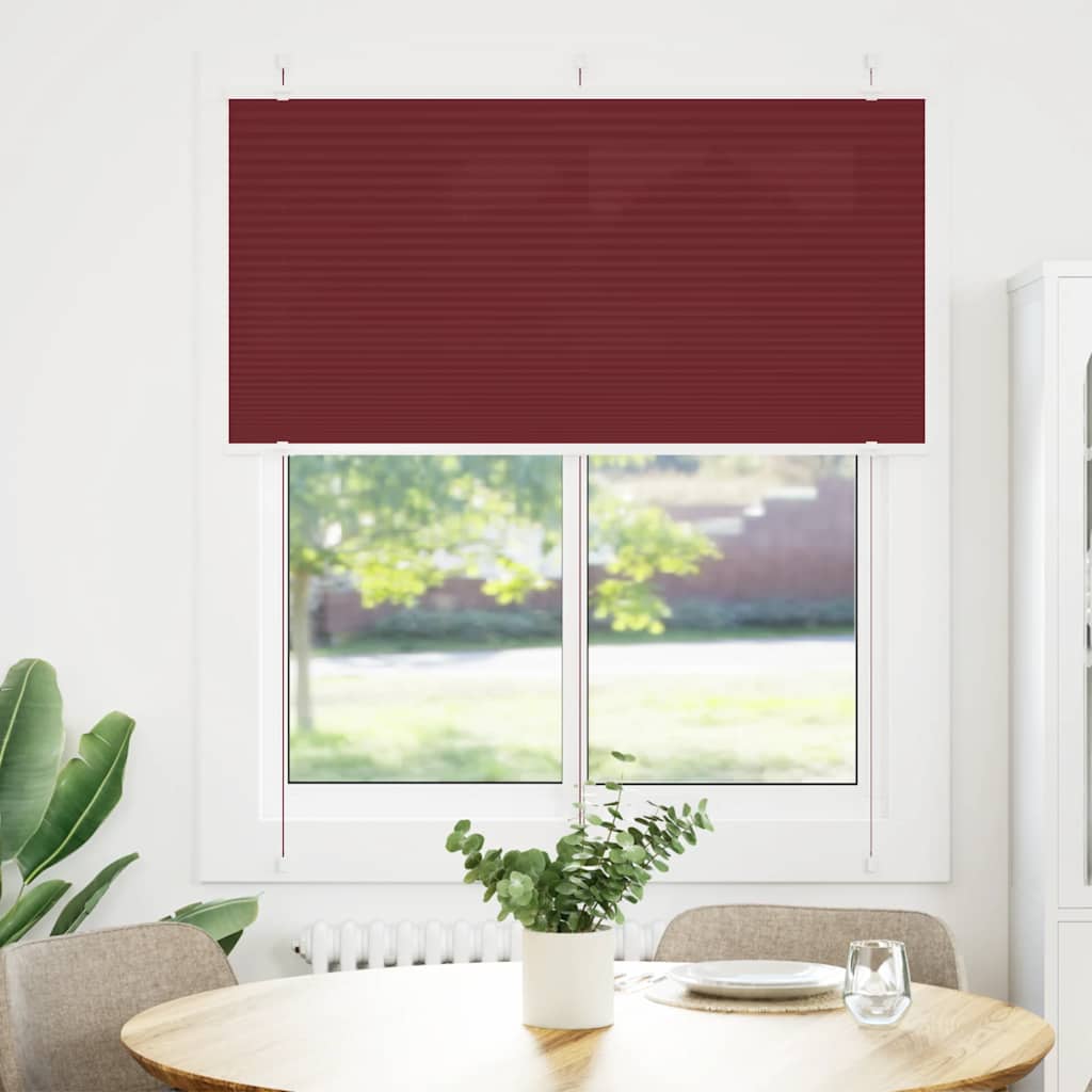 Plissé rolgordijn 115x150cm stofbreedte 114,4cm bordeauxrood is nu te koop bij PeponiXL, paradijselijk wonen!