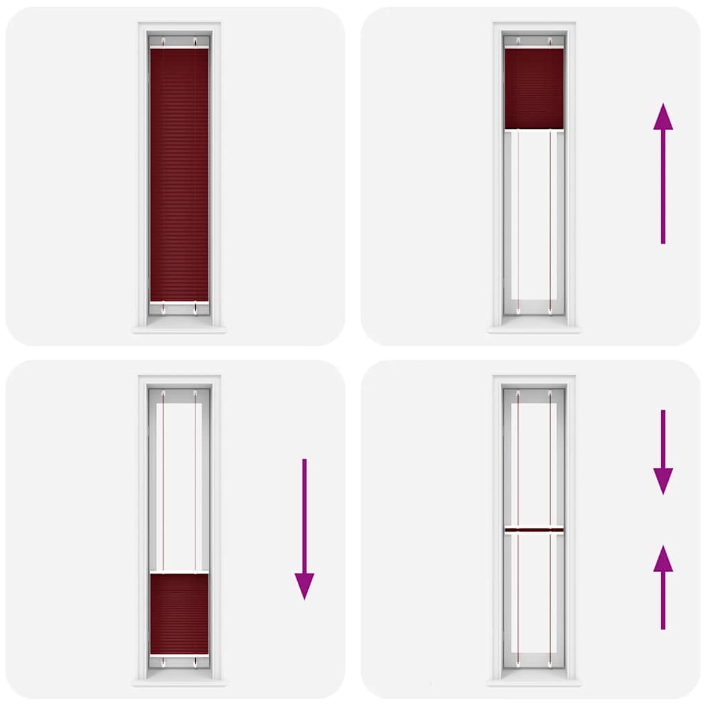 Plissé rolgordijn 50x200 cm stofbreedte 49,4 cm bordeauxrood is nu te koop bij PeponiXL, paradijselijk wonen!
