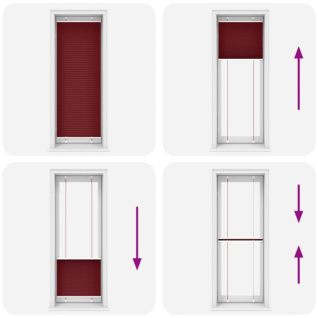 Plissé rolgordijn 70x200 cm stofbreedte 69,4 cm bordeauxrood is nu te koop bij PeponiXL, paradijselijk wonen!