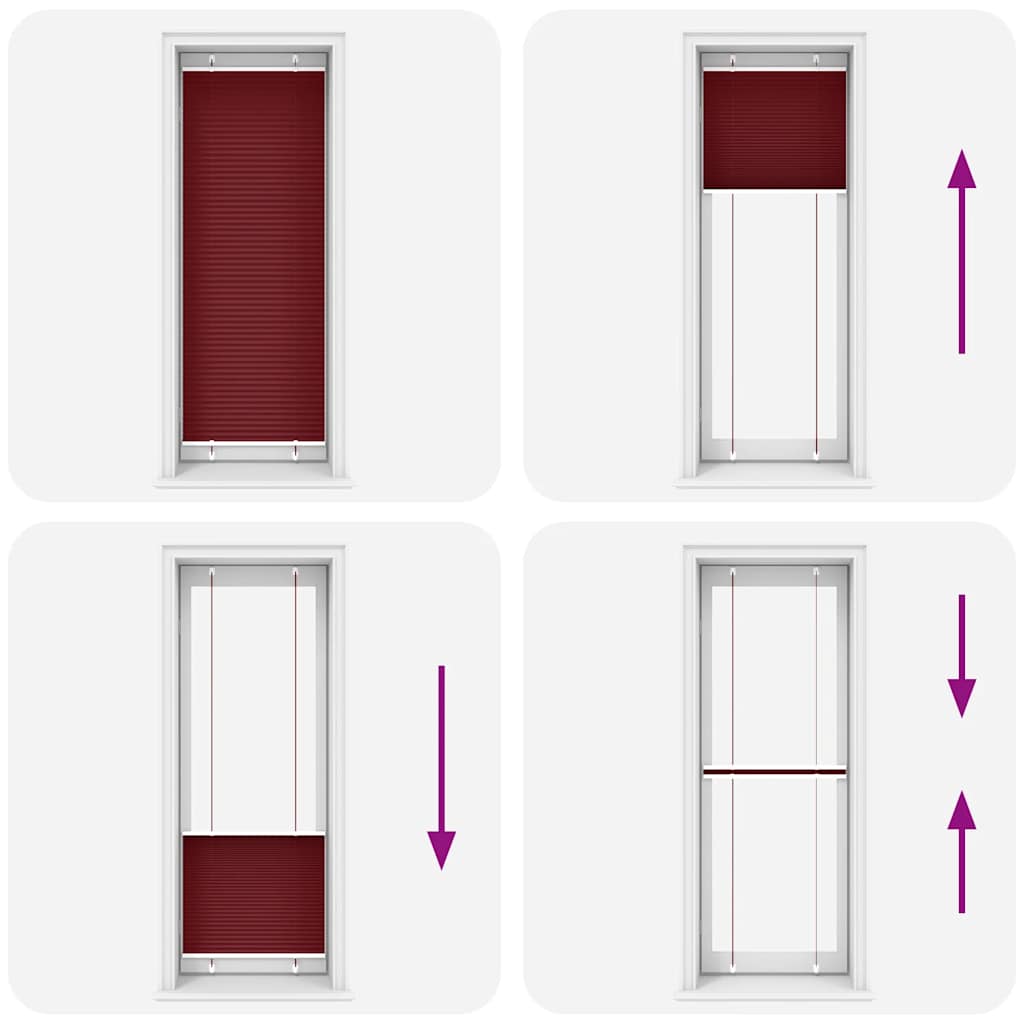 Plissé rolgordijn 70x200 cm stofbreedte 69,4 cm bordeauxrood is nu te koop bij PeponiXL, paradijselijk wonen!