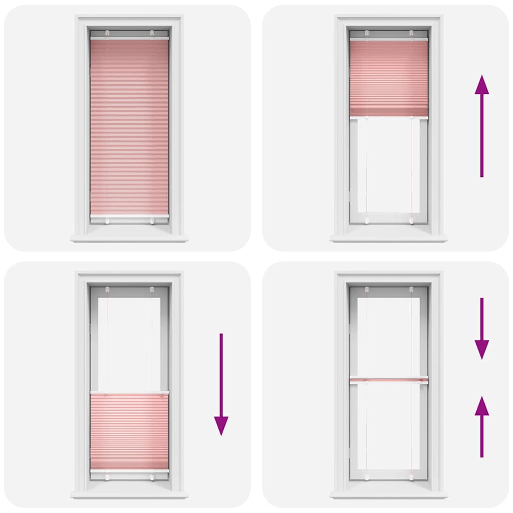 Plissé rolgordijn 65x100 cm stofbreedte 64,4 cm polyester roze is nu te koop bij PeponiXL, paradijselijk wonen!