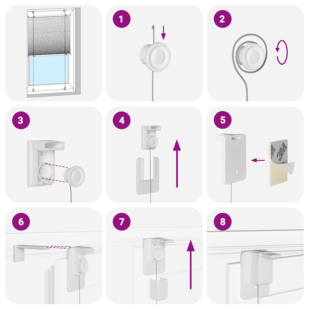 Plissé rolgordijn 85x100 cm stofbreedte 84,4 cm polyester roze is nu te koop bij PeponiXL, paradijselijk wonen!