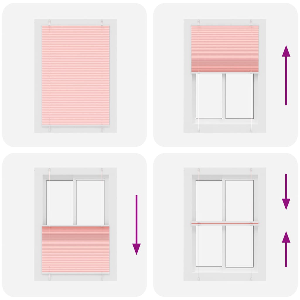 Plissé rolgordijn 85x100 cm stofbreedte 84,4 cm polyester roze is nu te koop bij PeponiXL, paradijselijk wonen!