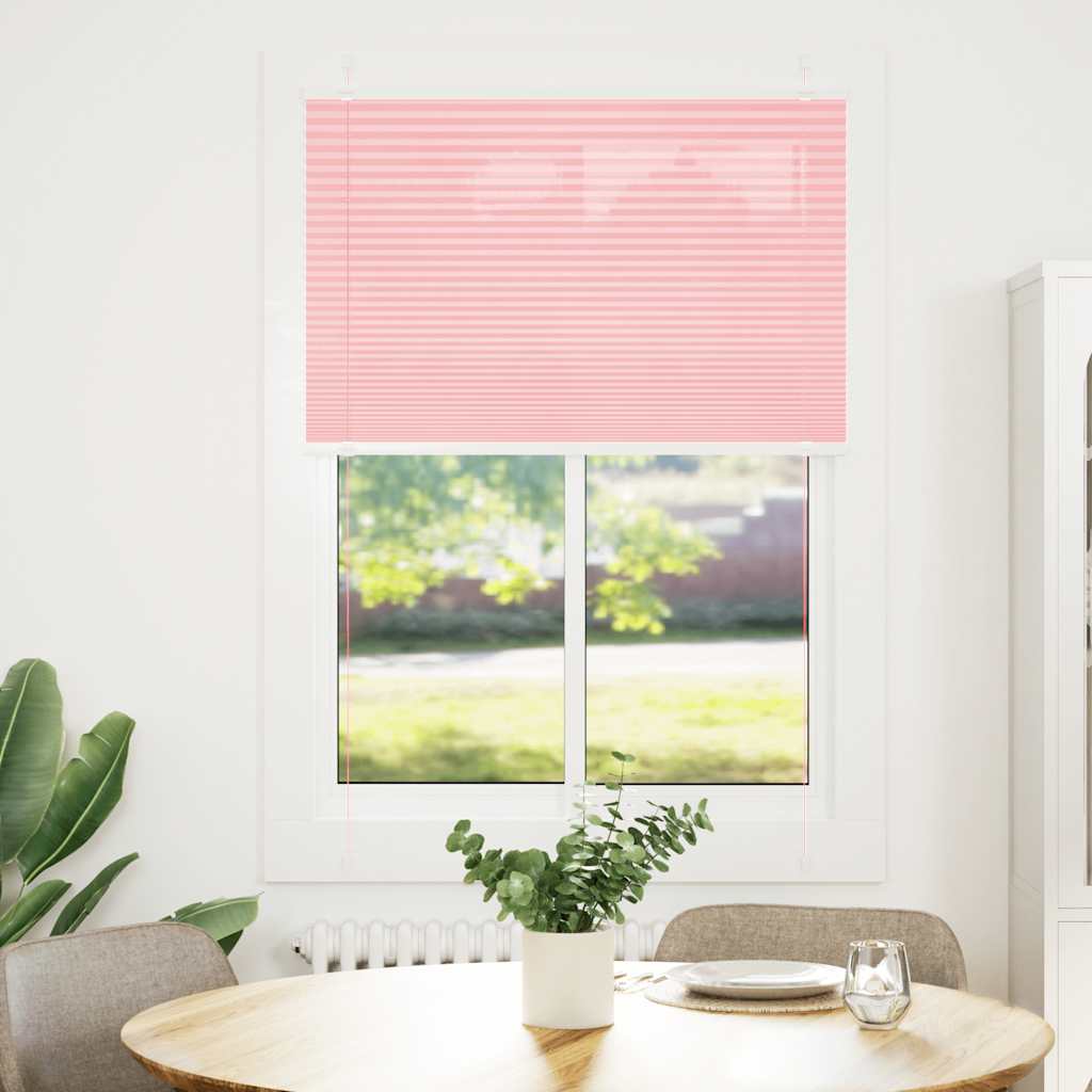 Plissé rolgordijn 100x100 cm stofbreedte 99,4cm polyester roze is nu te koop bij PeponiXL, paradijselijk wonen!