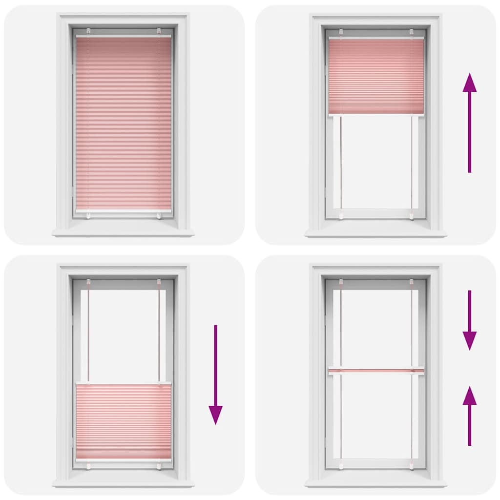 Plissé rolgordijn 75x150 cm stofbreedte 74,4 cm polyester roze is nu te koop bij PeponiXL, paradijselijk wonen!