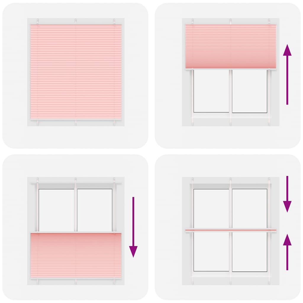 Plissé rolgordijn 120x150cm stofbreedte 119,4cm polyester roze is nu te koop bij PeponiXL, paradijselijk wonen!