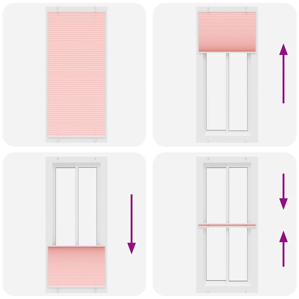 Plissé rolgordijn 90x200 cm stofbreedte 89,4 cm polyester roze is nu te koop bij PeponiXL, paradijselijk wonen!