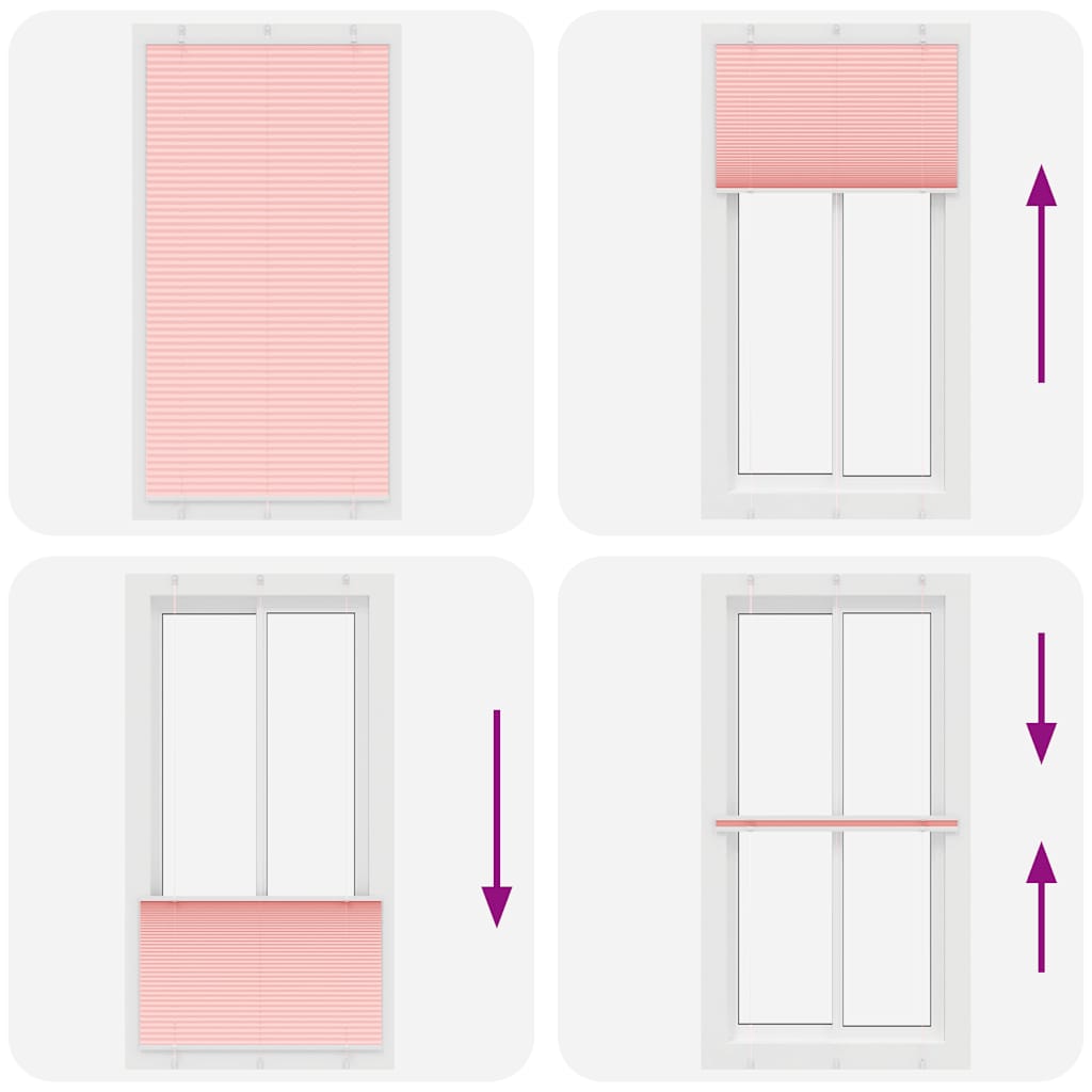 Plissé rolgordijn 100x200 cm stofbreedte 99,4cm polyester roze is nu te koop bij PeponiXL, paradijselijk wonen!