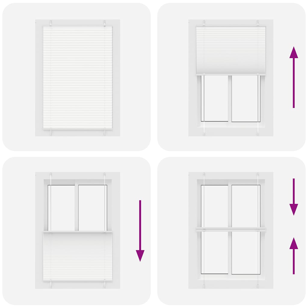 Plissé rolgordijn 95x100 cm stofbreedte 94,4 cm polyester wit is nu te koop bij PeponiXL, paradijselijk wonen!