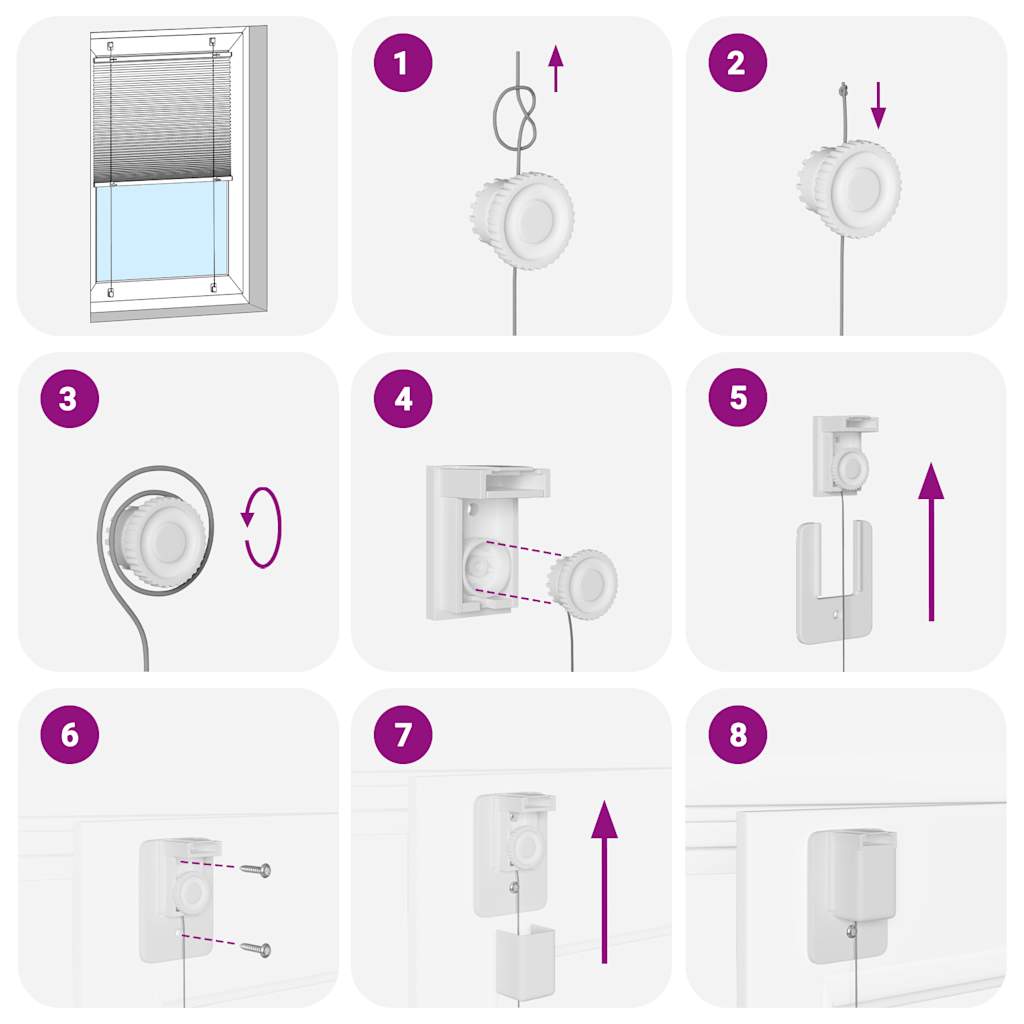 Plissé rolgordijn 115x150 cm stofbreedte 114,4cm polyester wit is nu te koop bij PeponiXL, paradijselijk wonen!